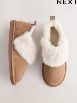 Chestnut Brown Suede Shoot Slippers