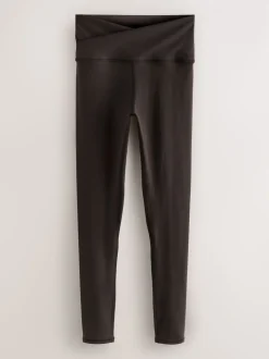 Chocolate Brown Active Balance Wrap Front Leggings