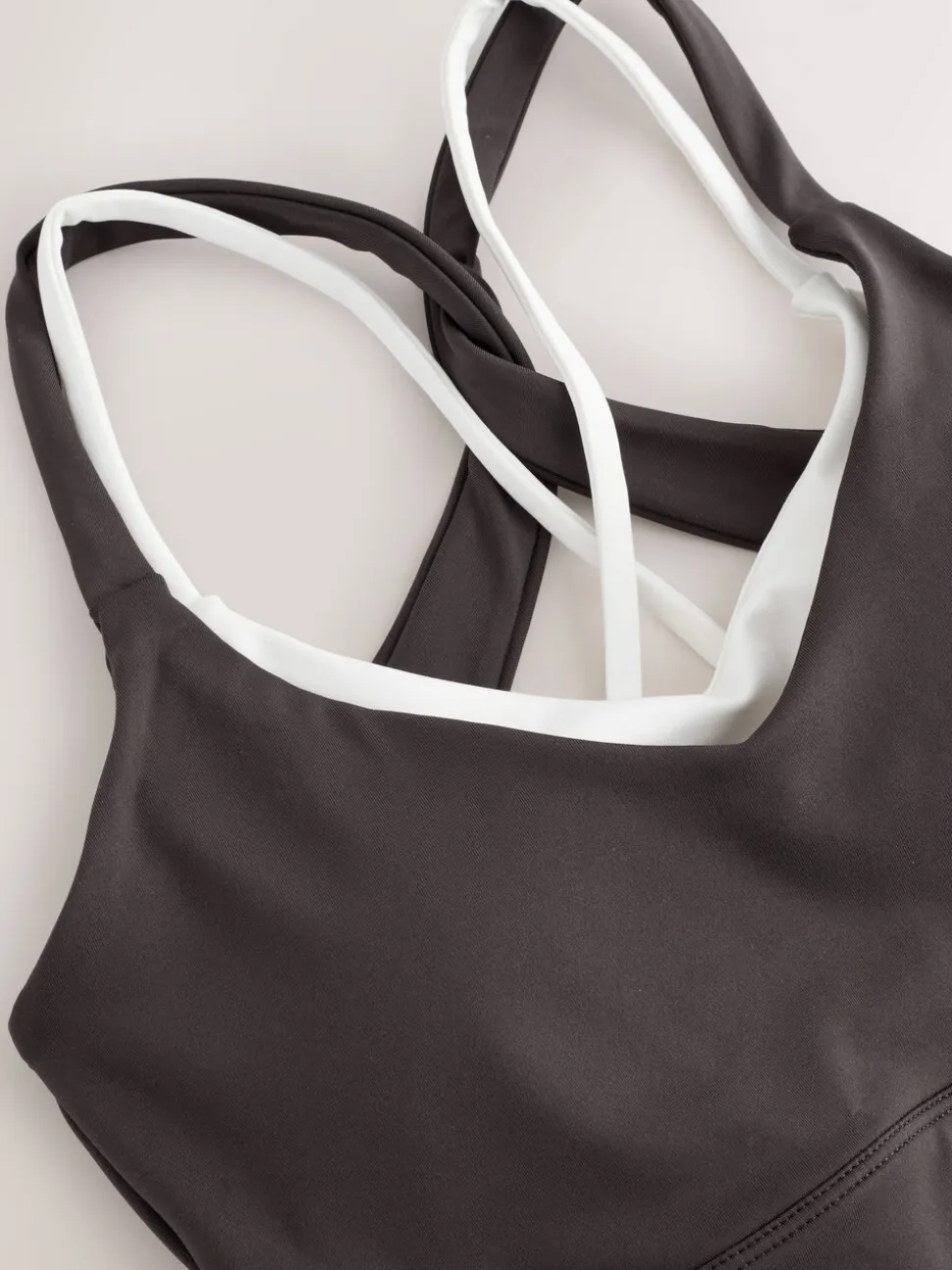 Chocolate Brown Active Power Double Layer Cross Back Sports Bra