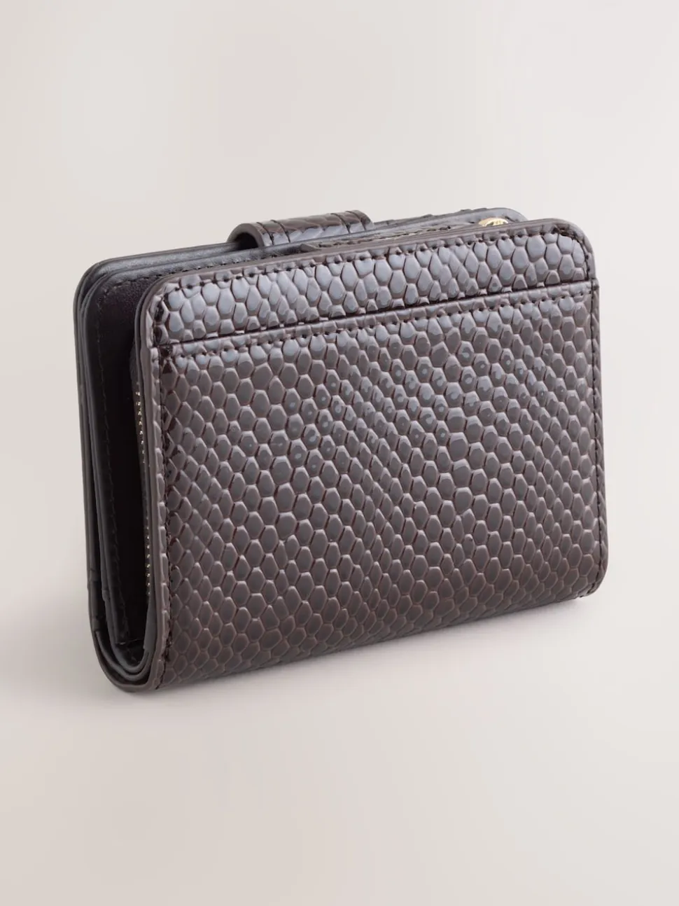 Chocolate Brown Buckle Midi Purse