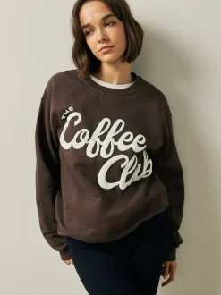 Chocolate Brown Coffee Club Sweatshirt