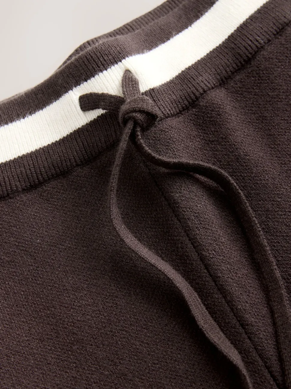 Chocolate Brown Compact Cosy Wide Leg Tipped Joggers