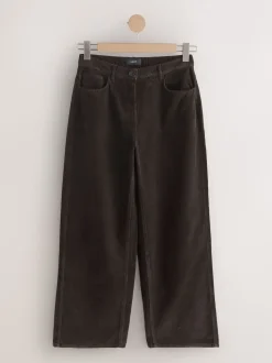 Chocolate Brown Cord Wide Leg Trousers