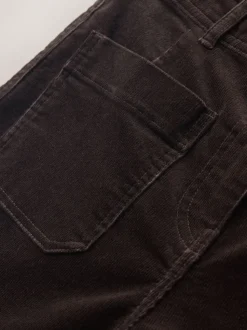 Chocolate Brown Cord Wide Leg Cropped Trousers