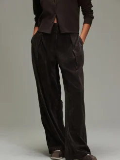 Chocolate Brown Cord Wide Leg Trousers