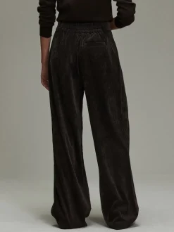 Chocolate Brown Cord Wide Leg Trousers