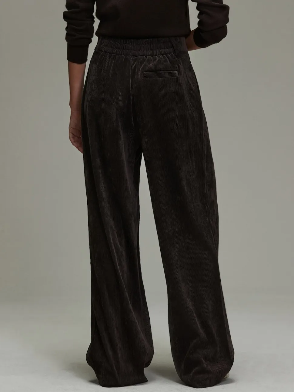 Chocolate Brown Cord Wide Leg Trousers