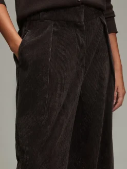 Chocolate Brown Cord Wide Leg Trousers
