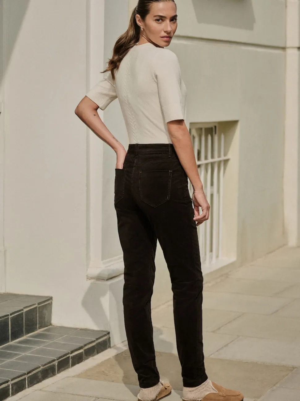 Chocolate Brown Corduroy Skinny Trousers