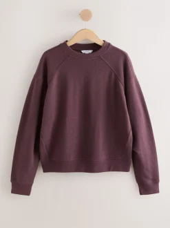 Chocolate Brown Cosy Crew Neck Jumper With Ribbed Detail