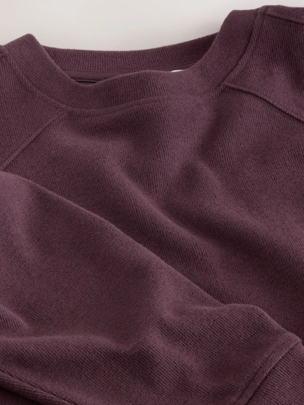 Chocolate Brown Cosy Crew Neck Jumper With Ribbed Detail