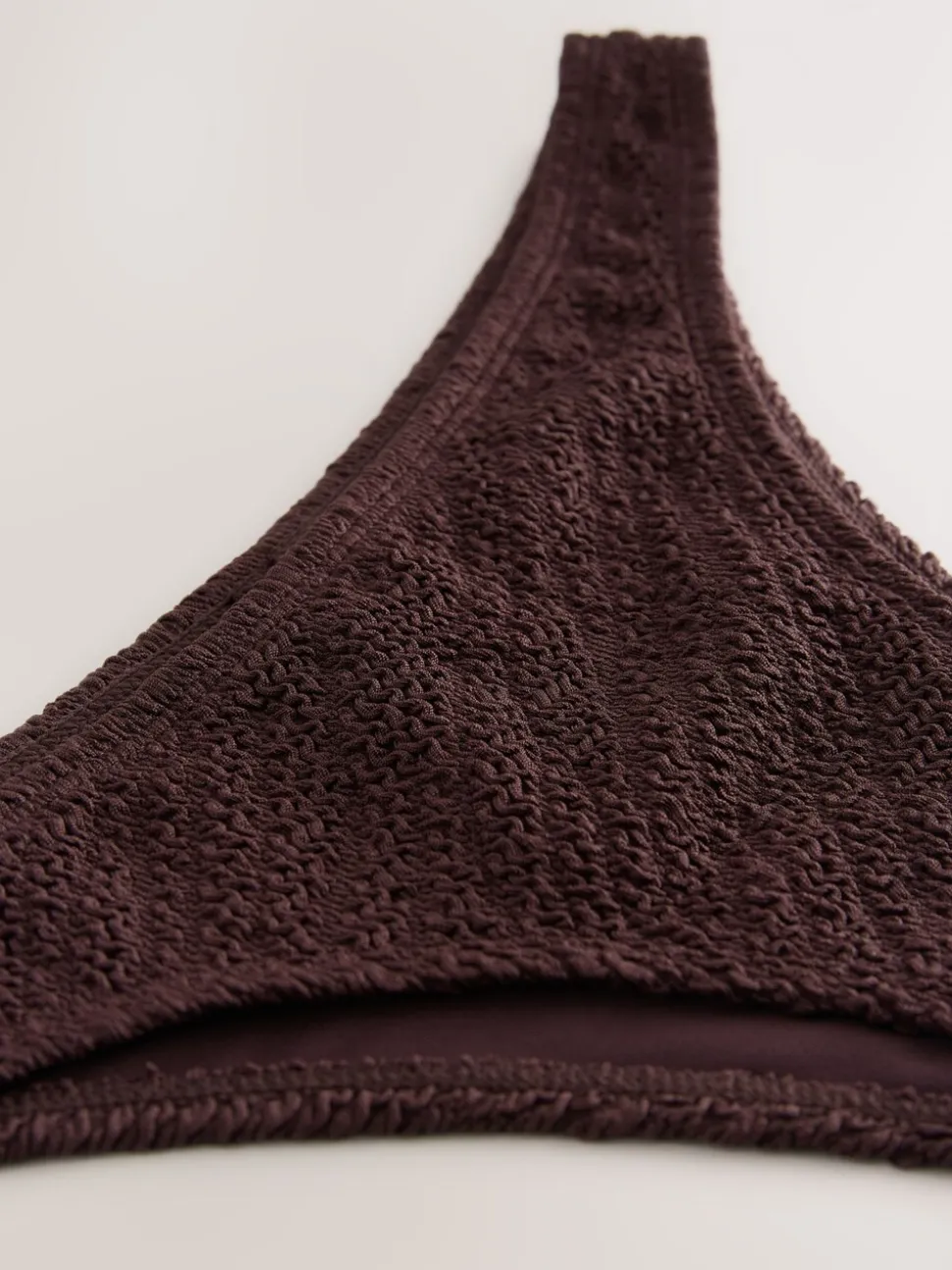 Chocolate Brown Crinkle Brazilian High Leg Bikini Bottoms