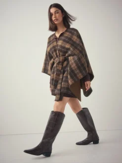 Chocolate Brown Croc Embossed Forever Comfort® Chisel Toe Knee High Boots