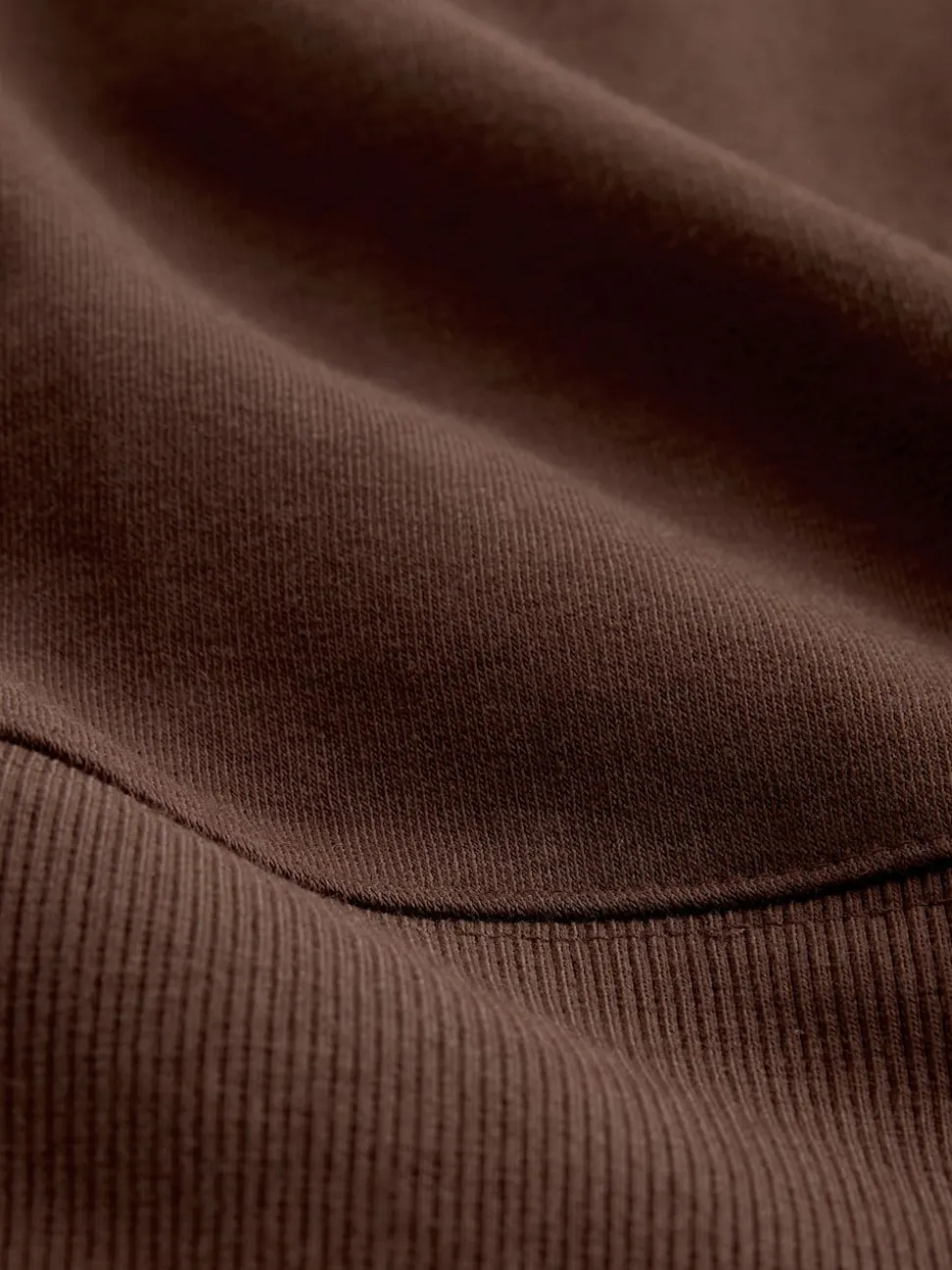 Chocolate Brown Embroidery 2-In-1 Sweatshirt With Satin Midi Skirt