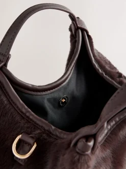 Chocolate Brown Faux Fur Cross-Body Bag
