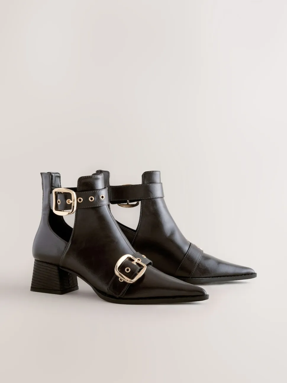 Chocolate Brown Forever Comfort® Cut Out Buckle Detail Ankle Boots