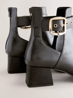 Chocolate Brown Forever Comfort® Cut Out Buckle Detail Ankle Boots