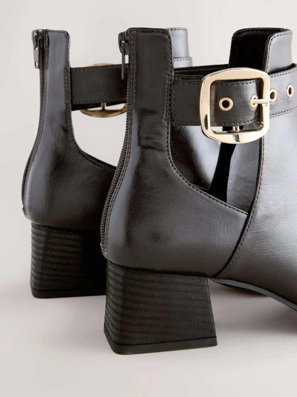 Chocolate Brown Forever Comfort® Cut Out Buckle Detail Ankle Boots