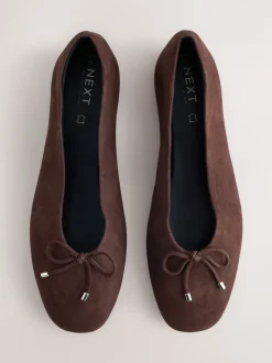 Chocolate Brown Forever Comfort® Suede High Cut Ballet Flats