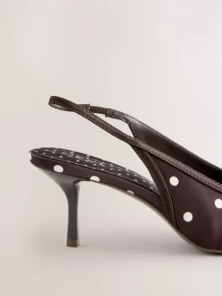 Chocolate Brown Forever Comfort® Polka Dot Point Slingback Heels
