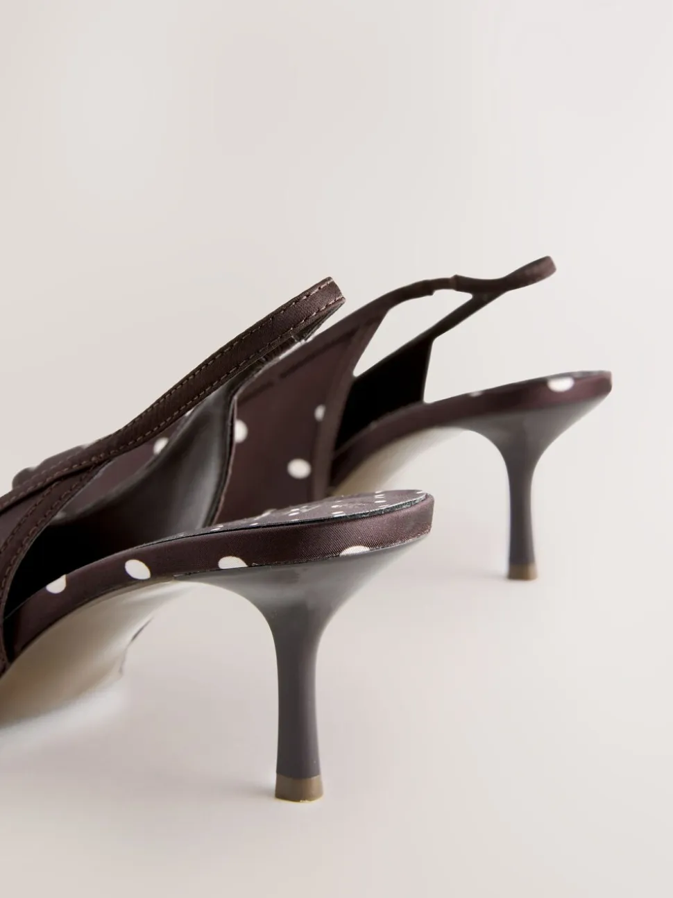 Chocolate Brown Forever Comfort® Polka Dot Point Slingback Heels