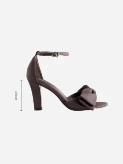 Chocolate Brown Forever Comfort® Satin Bow Block Heeled Sandals
