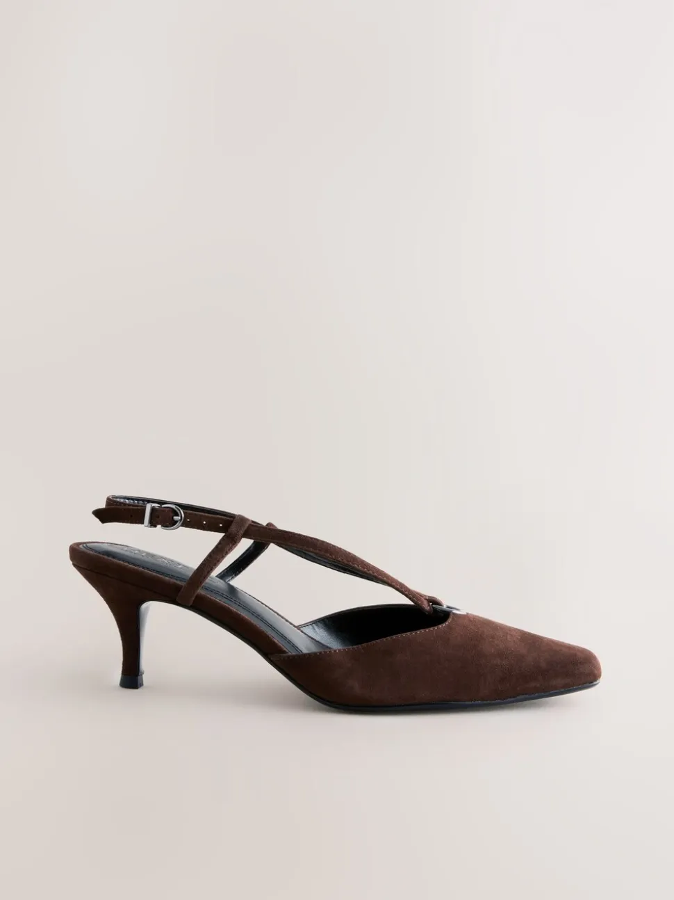 Chocolate Brown Forever Comfort® Leather Hardware Slingback Heels