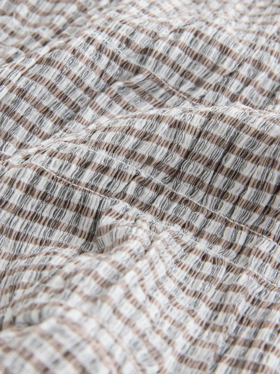 Chocolate Brown Gingham Shirred Tie Front Sleeveless Top