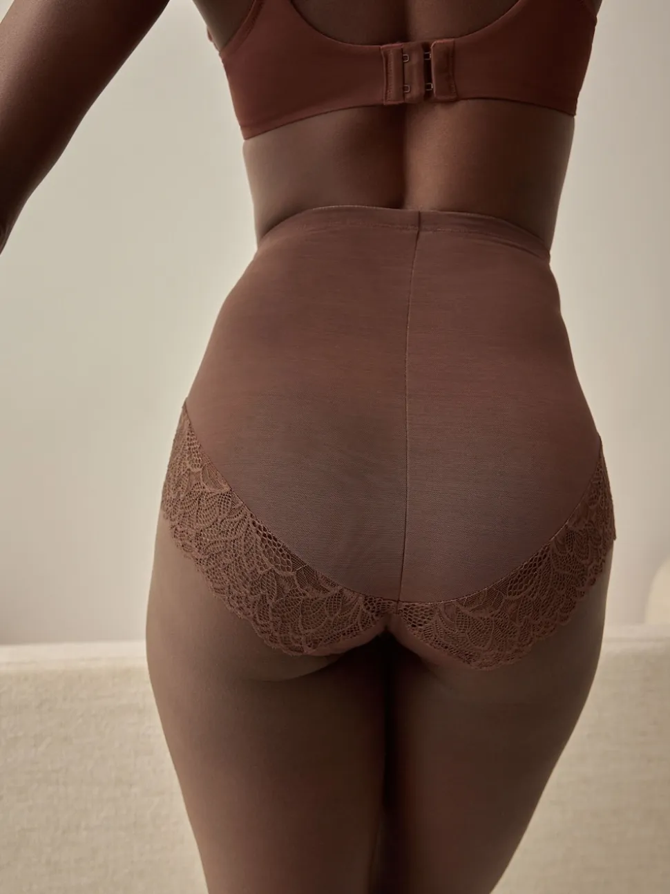 Chocolate Brown High Waist Brief Firm Tummy Control Shaping Briefs