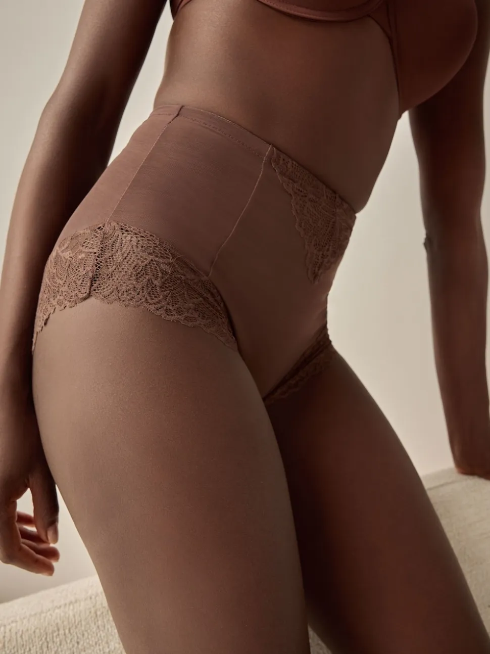 Chocolate Brown High Waist Brief Firm Tummy Control Shaping Briefs