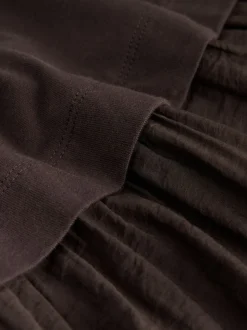 Chocolate Brown Jersey Two In One T-Shirt Dress