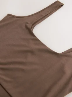 Chocolate Brown Jersey Waisted Summer Dress