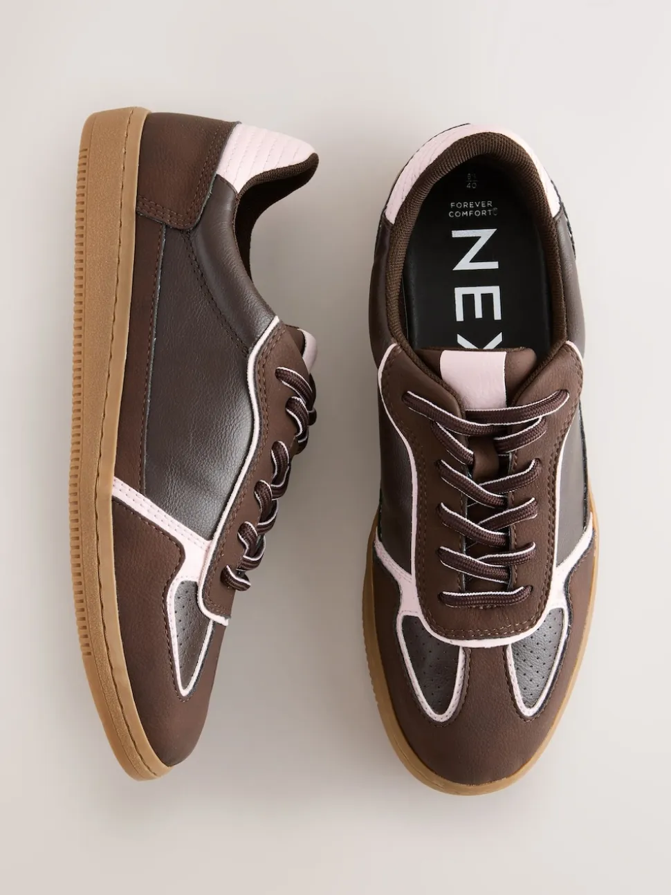 Chocolate Brown Lace-Up Trainers