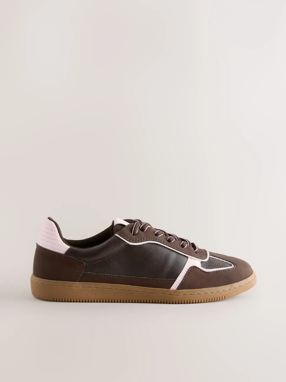Chocolate Brown Lace-Up Trainers