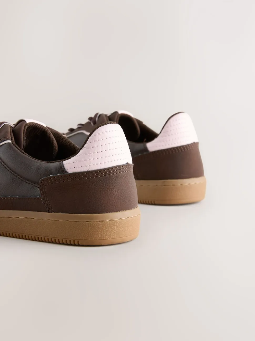 Chocolate Brown Lace-Up Trainers