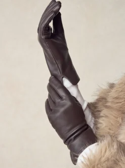 Chocolate Brown Leather Gloves