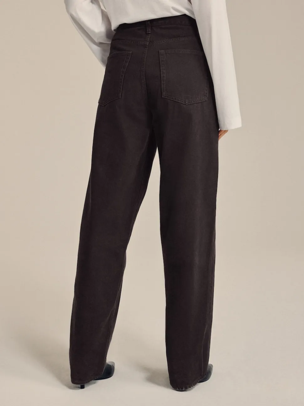 Chocolate Brown Mid Rise Wide Leg Baggy Jeans