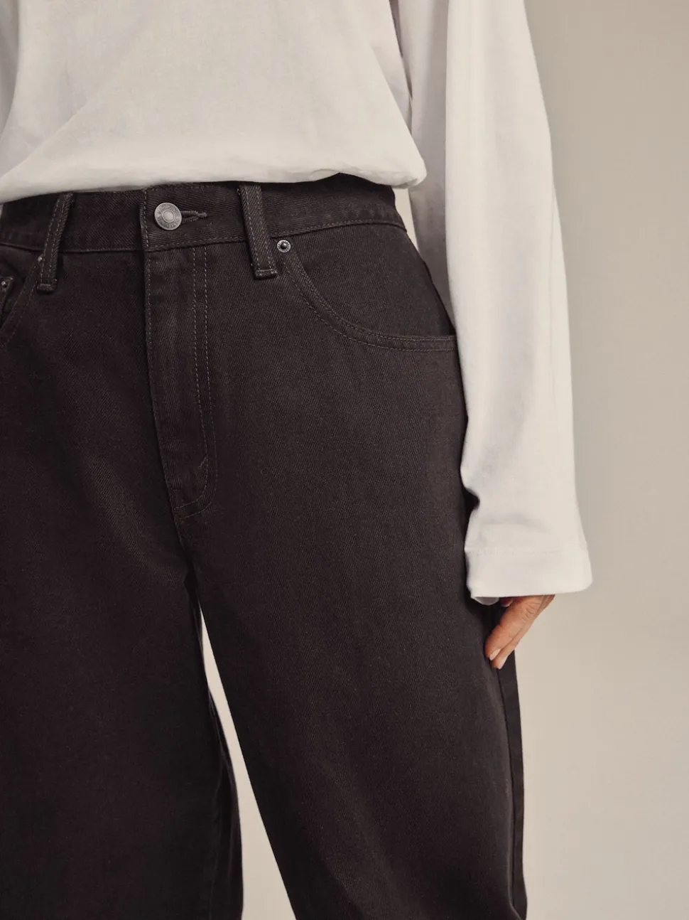Chocolate Brown Mid Rise Wide Leg Baggy Jeans
