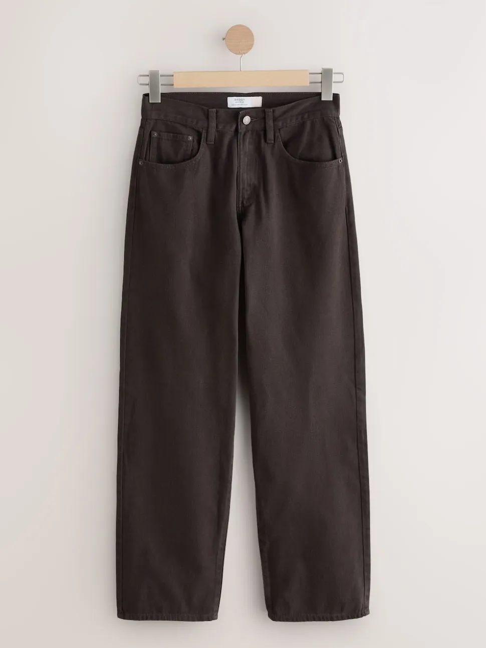 Chocolate Brown Mid Rise Wide Leg Baggy Jeans