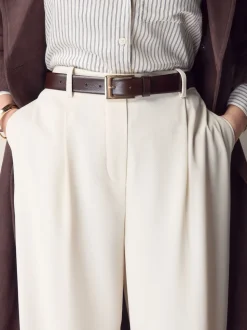 Chocolate Brown N. Premium Made In Italy Leather Belt