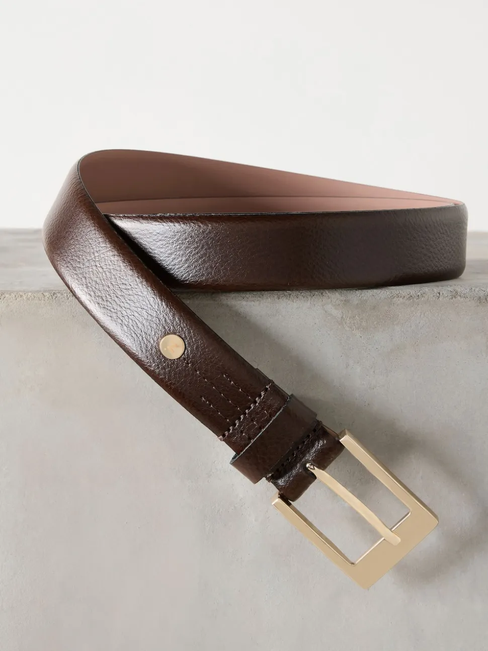 Chocolate Brown N. Premium Made In Italy Leather Belt