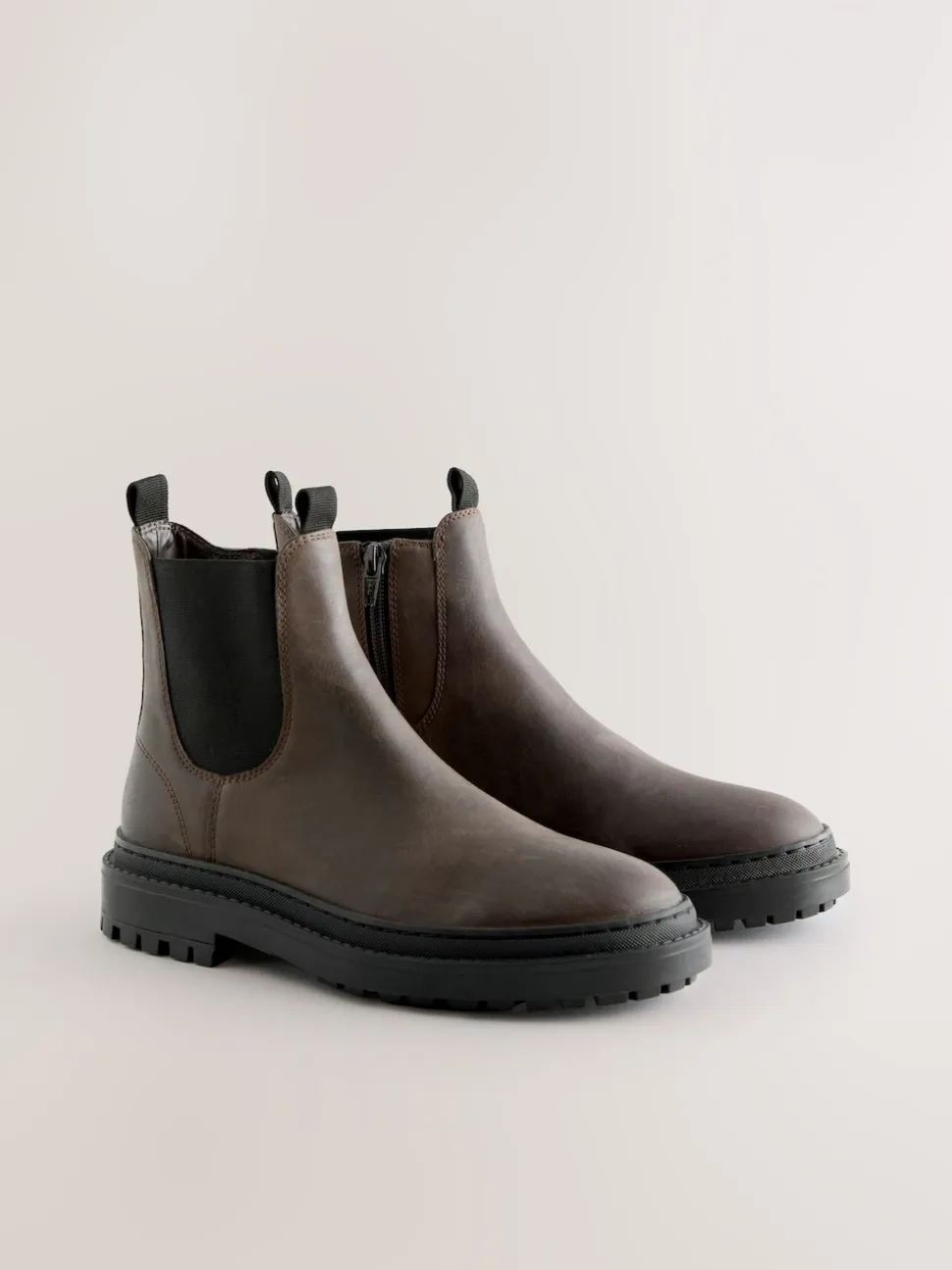 Chocolate Brown Oiled Leather Forever Comfort® Round Toe Chelsea Boots