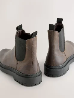 Chocolate Brown Oiled Leather Forever Comfort® Round Toe Chelsea Boots