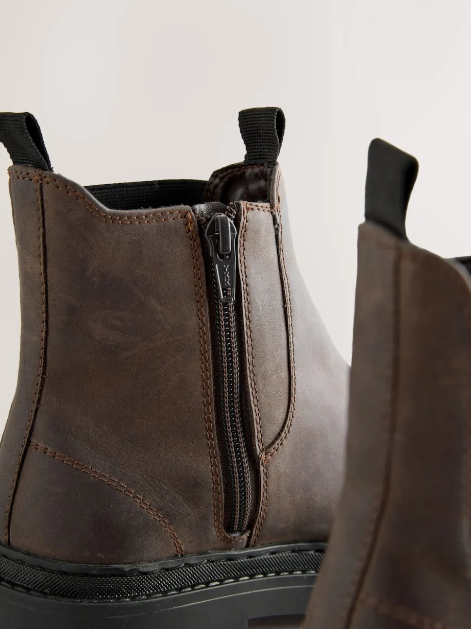 Chocolate Brown Oiled Leather Forever Comfort® Round Toe Chelsea Boots