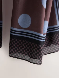 Chocolate Brown Polka Dot Lightweight Scarf