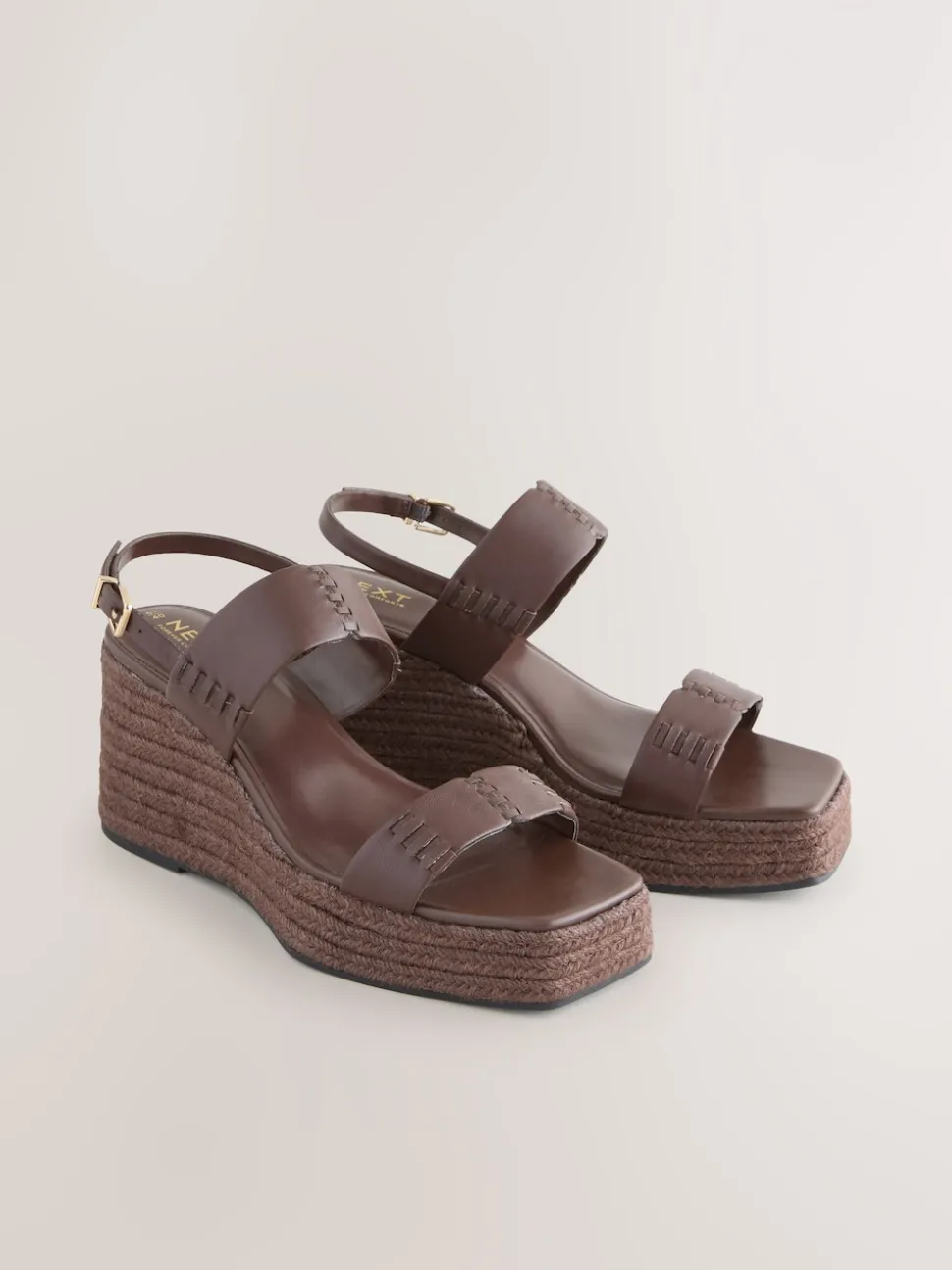 Chocolate Brown Premium Leather Craft Wedge Heels