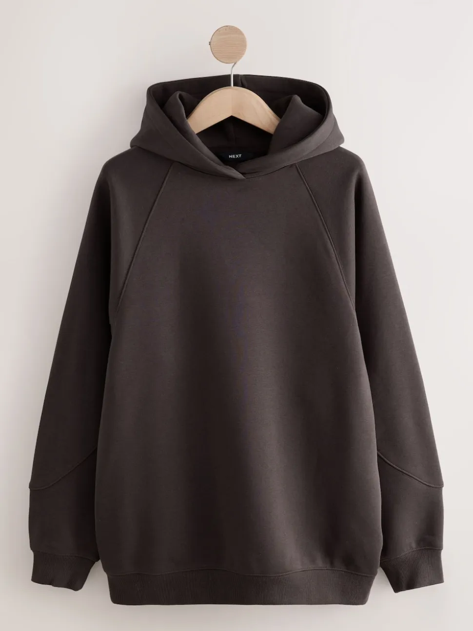 Chocolate Brown Relaxed Fit Heavyweight Longline Hoodie
