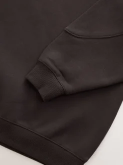 Chocolate Brown Relaxed Fit Heavyweight Longline Hoodie