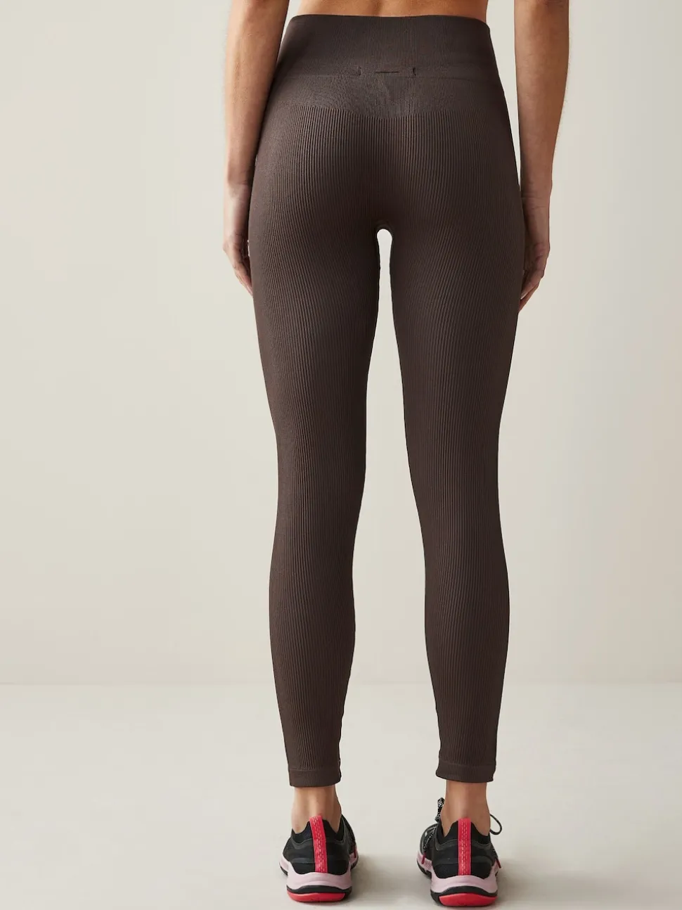 Chocolate Brown Ribbed Seamless High Waist Leggings