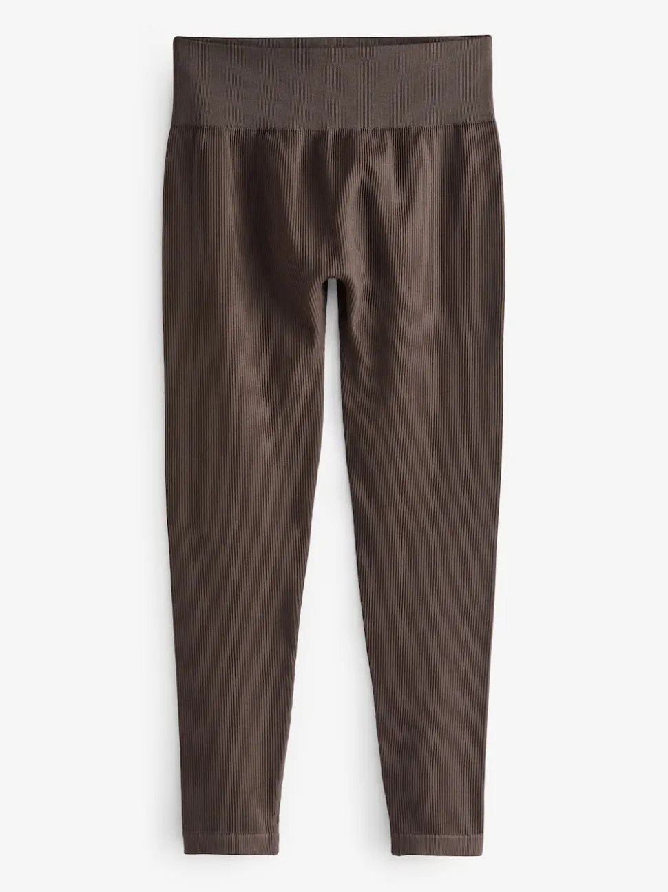 Chocolate Brown Ribbed Seamless High Waist Leggings